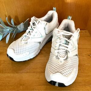 Rykä Reform Renew OrthoLite Toning Sneaker W8.5 White Aqua Leather Comfort READ